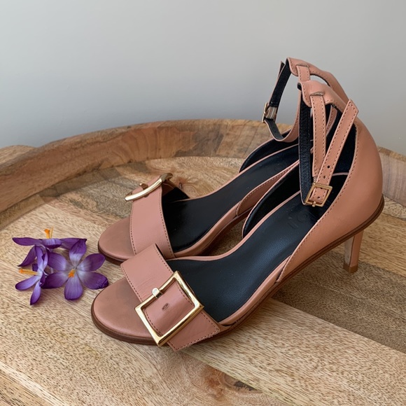 ๐ค๐ค Tibi Ilana Leather Stiletto Sandals - Sz 35.5 - Neutral Heel ๐ค๐ค - Picture 2 of 15